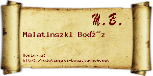 Malatinszki Boáz névjegykártya
