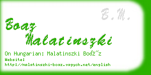 boaz malatinszki business card